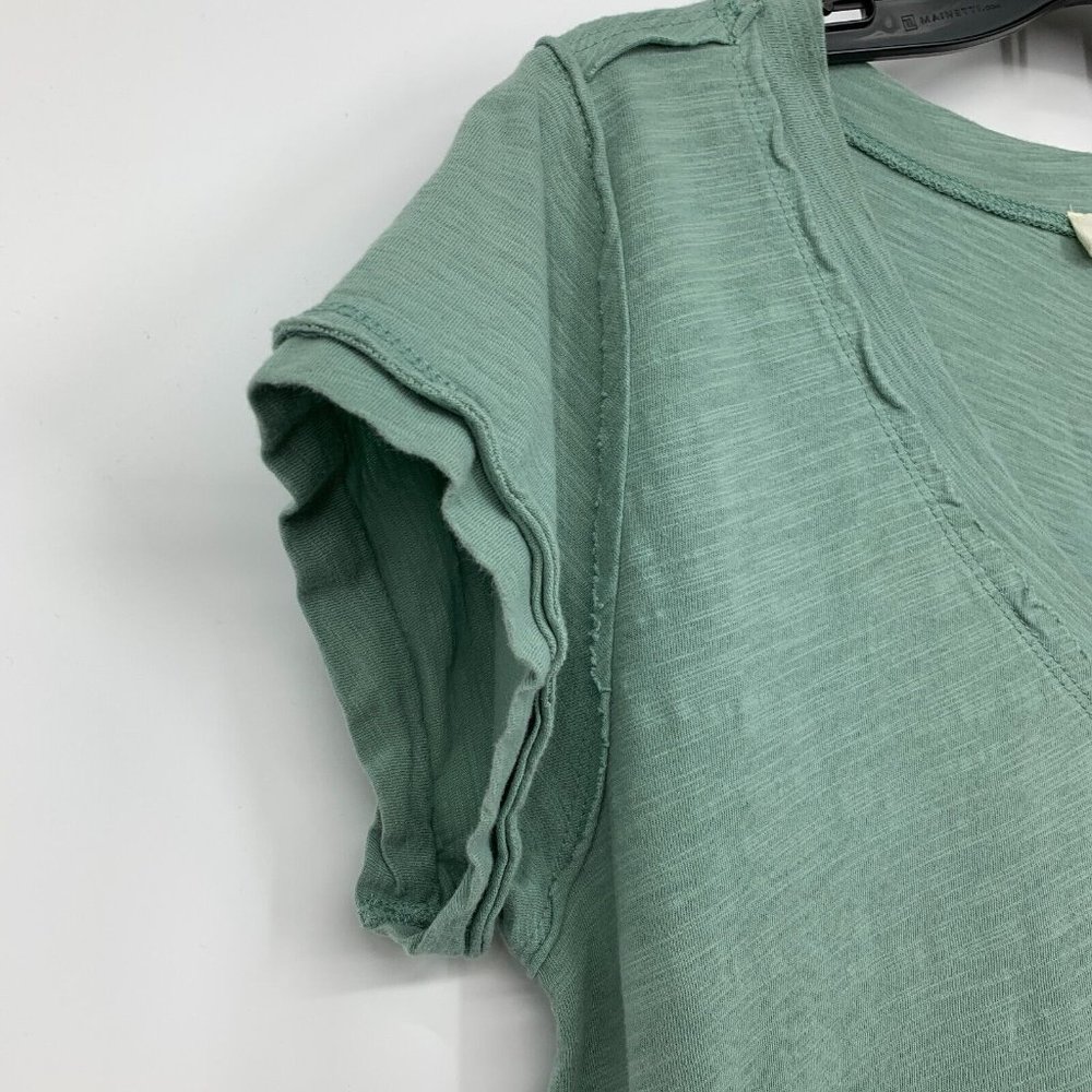 Umgee Dress Green Blue Ombre V Neck Short Sleeve Mini - Picture 4 of 9